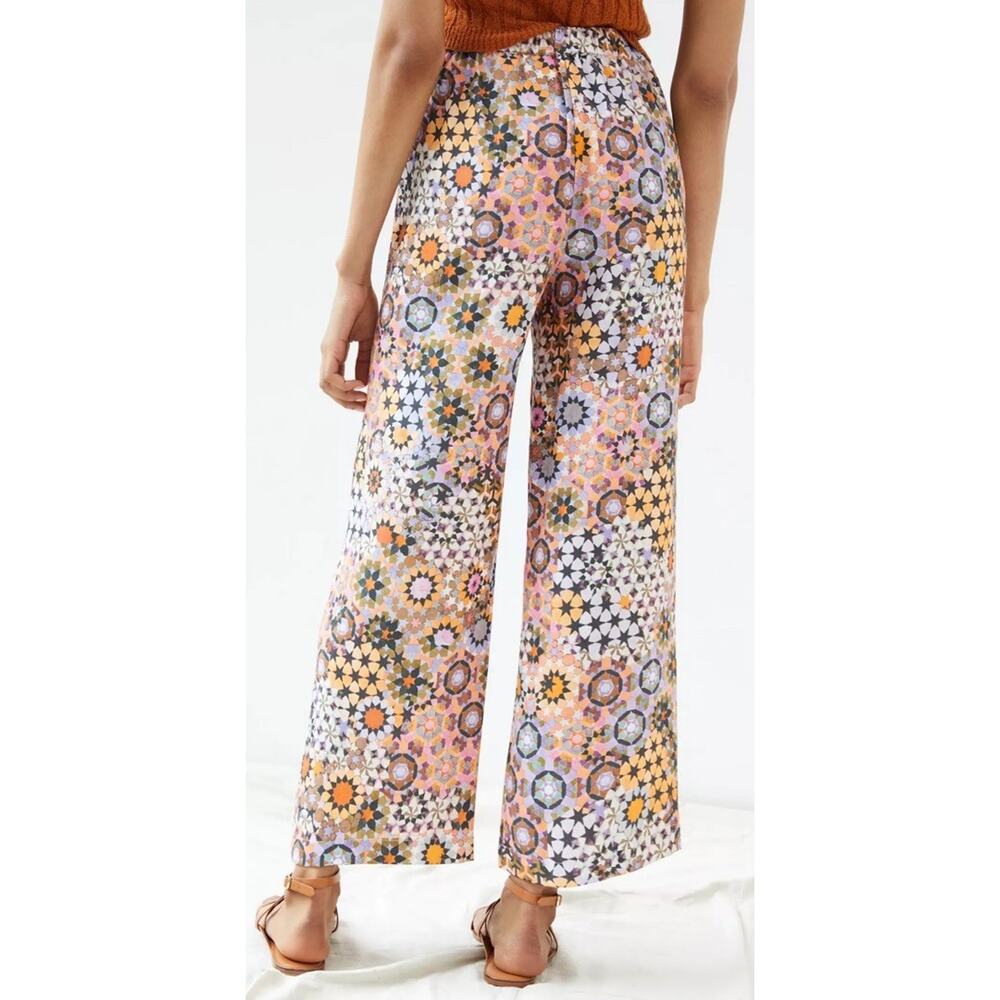 Anthropologie Size 6 Geometric Kaleidoscope Straight Pants High Rise Wide Leg - Picture 8 of 9